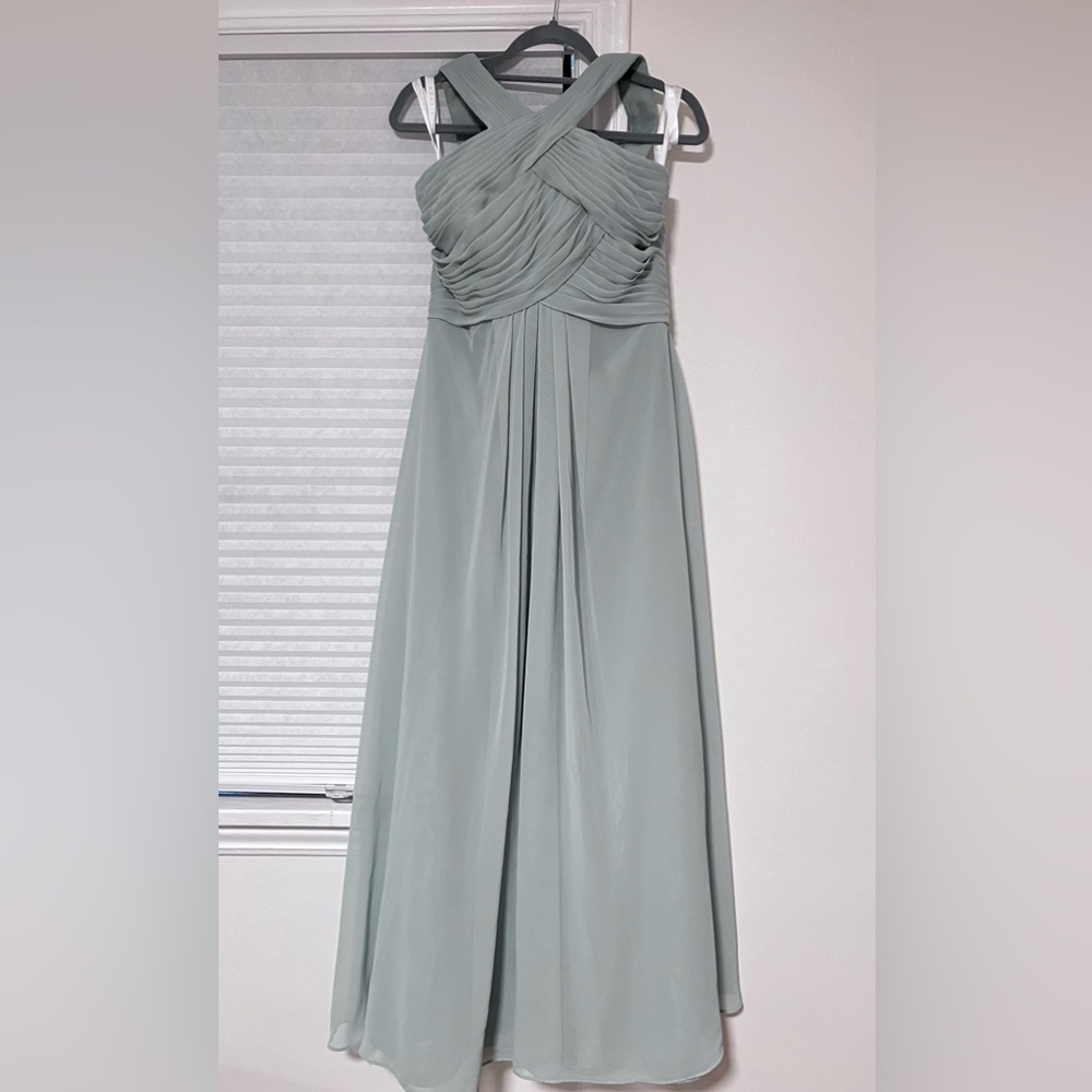 Azazie bridesmaid Kayleigh - agave